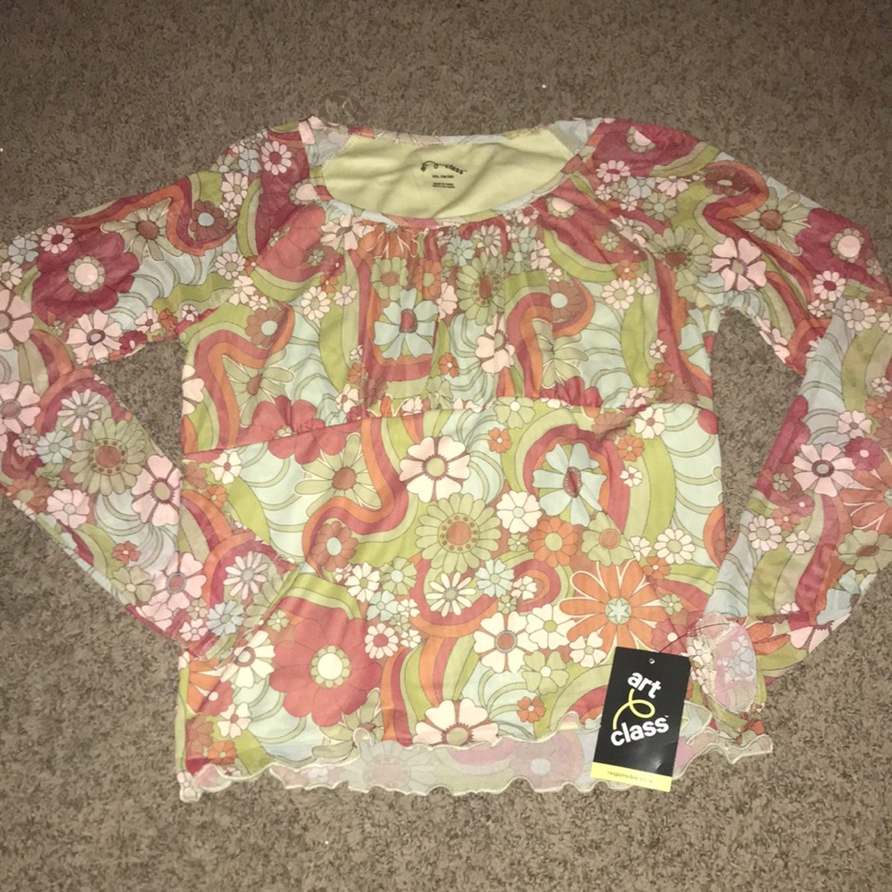 Girls multicolored long sleeve top